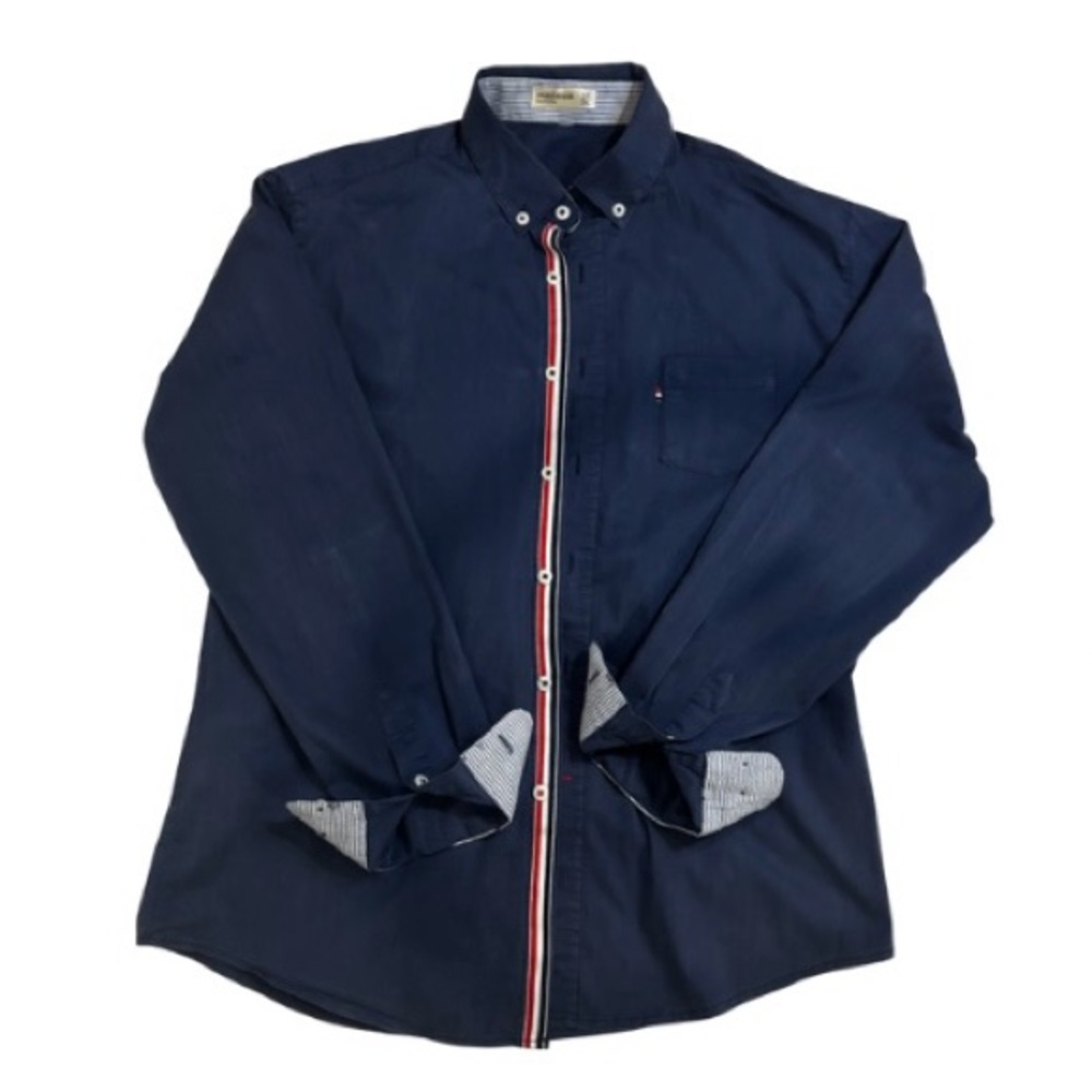 Men's Navy Blue Casual Button Down Shirt.ms1041